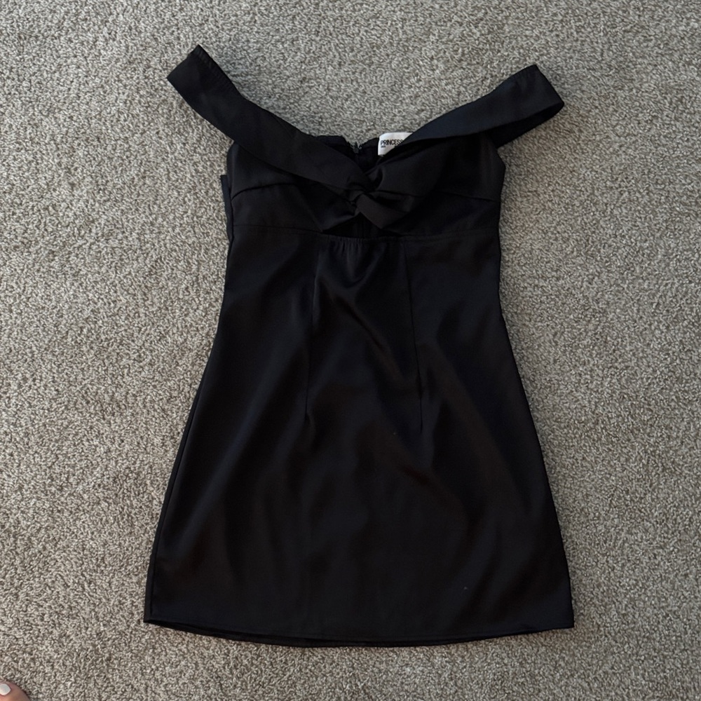 Princess Polly Black Off-Shoulder Mini Dress